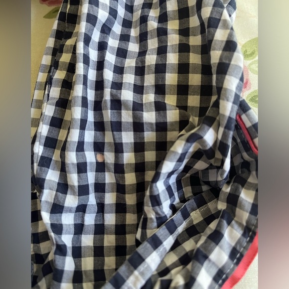 Charter Club Size 8 Navy Blue & White Gingham Checkered Cotton Button Down - Picture 5 of 9